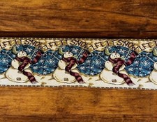 VINTAGE TAPESTRY TABLE RUNNER 72  Snowman Christmas  Let It Snow   2038-19