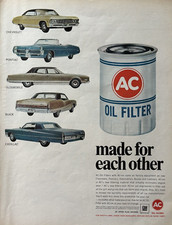 1967 AC Oil Filter GM Cars Spark Plug Division Made For Each Other VTG Print Ad