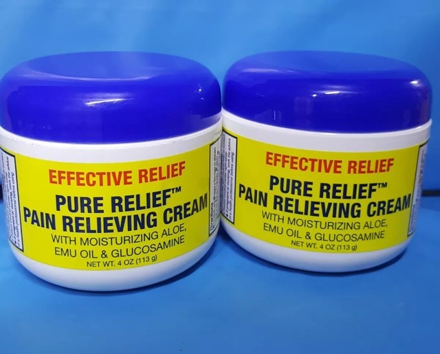 Pure Relief Pain Relieving Cream glucosamine,aloe,emu oil, 4oz Get Two