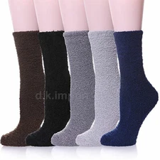 6 PAIRS Men Women Sleeping Socks Fuzzy Cozy Plush Soft Slipper Warm Winter 9-11