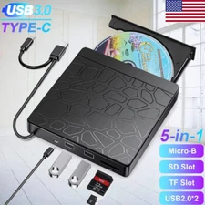 Power External DVD Player for Laptop Desktop PC USB 3.0 CD DVD ROM Burner Drive