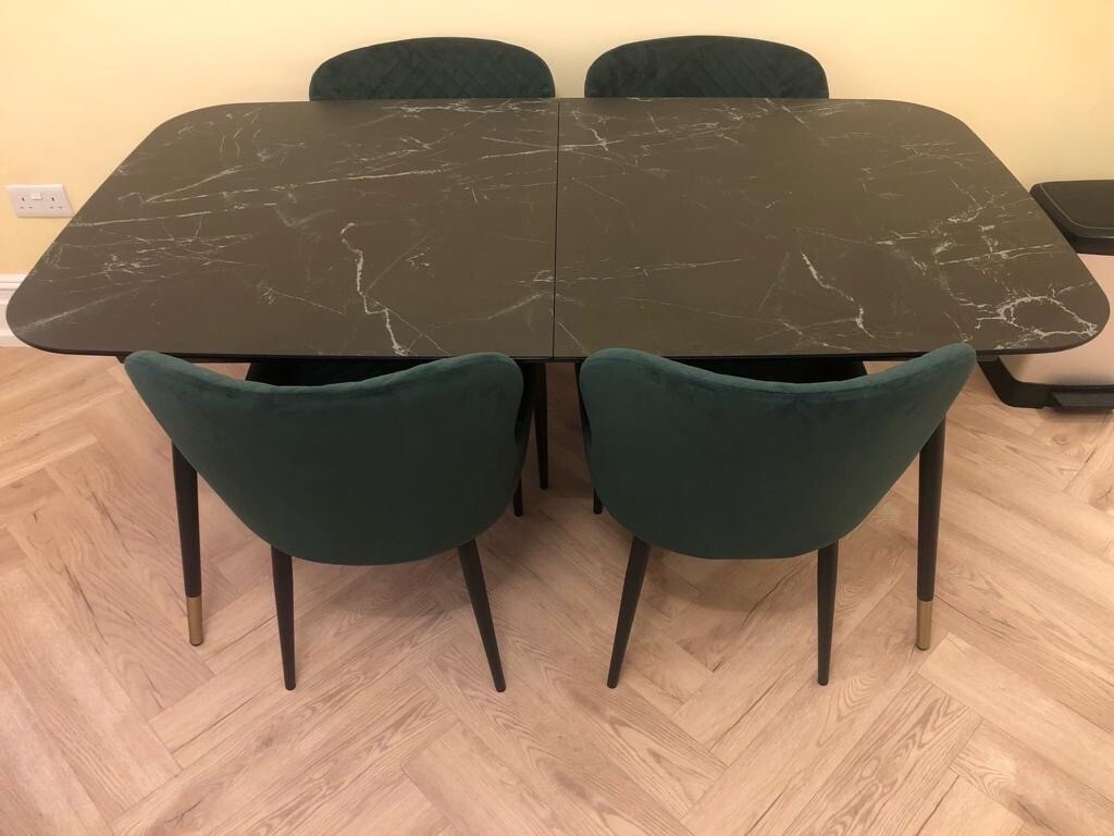 Ore extending 68 seater dining table black Barely Used eBay