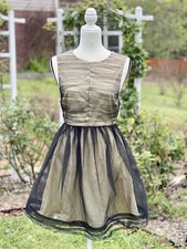 Alice And Olivia Heidi Black And Tan Tulle Party Dress Size 6 