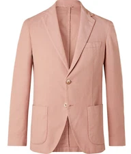 $699 New Altea Milano Pink Tito Cotton Silk Sport Coat Blazer Jacket 48 EU / 38 