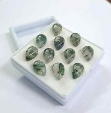 AAA Natural Moss Agate Cabochon Pear Shape Loose Gemstone