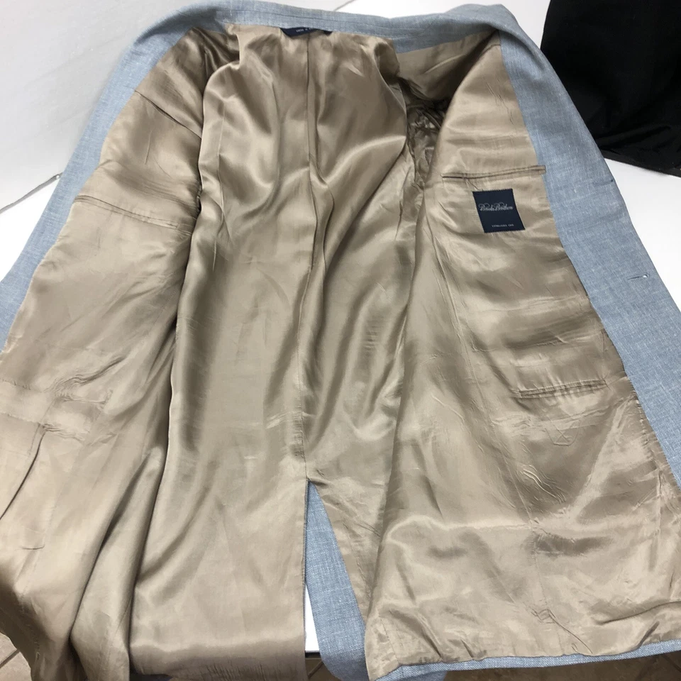 Brooks Brothers Sky Blue FLECKED Sport Coat 3 Btn Jacket Silk Linen Wool Blazer - Image 2 of 4