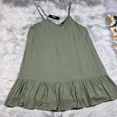 Lulus Garden Bloom Green Ruffle Mini Shift Dress Size XL