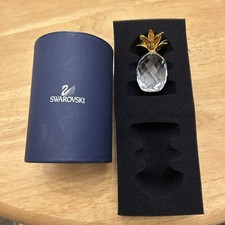 SWAROVSKI CRYSTAL 'SMALL PINEAPPLE' RETIRED  012726 WITH ENGRAVED SWAN