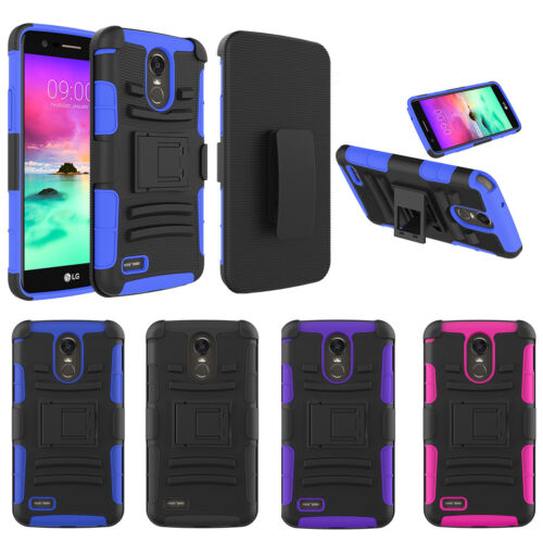 For LG Stylo 3 Case Hybrid Kickstand Belt Clip Cell Phone Protective Cover 