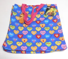 Sesame Street Friends Blue Double Sided Canvas Tote Shopping Bag