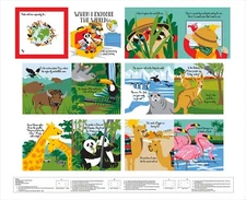 Studio e Fabric ~ Explore the World Animals ~ 100% Cotton Soft Fabric Book Panel