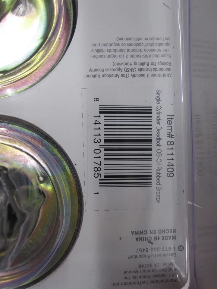 Honeywell Deadbolt llave un lado aceite frotado bronce Foto 3 de 4