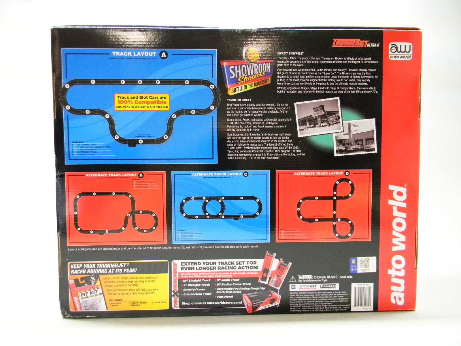 AUTOWORLD HO SLOTCAR SHOWROOM SHOOTOUT vs. RACING SET complete AWDSRS337R NEW