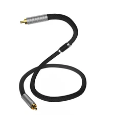 Audiocrast DG01AG Hi-end Pure Silver Coaxial Audio RCA Cable 75Ω Subwoofer Cable