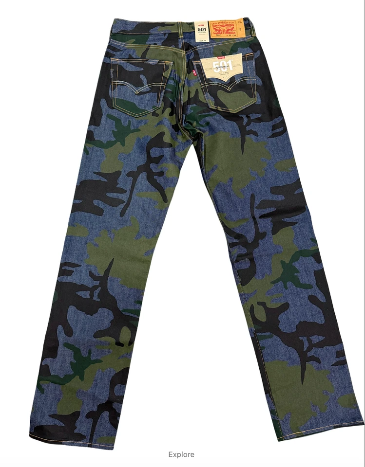 Levi's Men's 501 Original Shrink to Fit Camo Men's Jeans 005012884 - Image 3 of 3