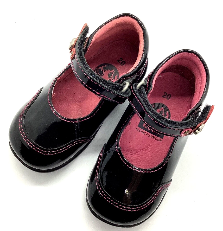 Kickers baby Black Patent Leather Mary Jane USA 5 EURO 20 - Image 2 of 4