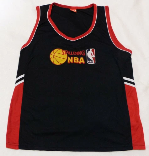 SPALDING NBA TANK TOP SLEEVELESS SHIRT MESH LOGO Y2K 90s VINTAGE POTO XL