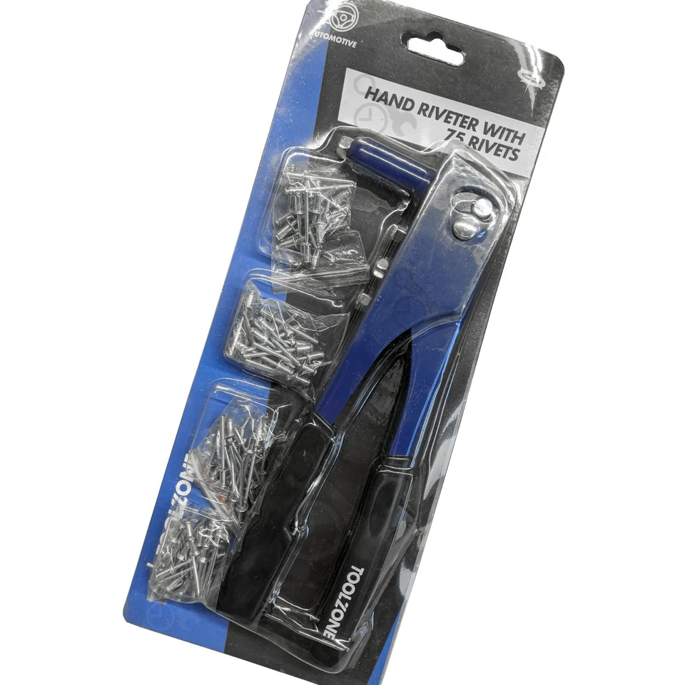 Pop Rivet Gun + 75 Rivets in 4 sizes. Hand Riveting Riveter Gun with nozzles - Image 2 of 4