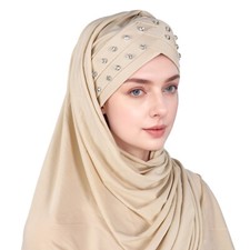 Instant Scarf Long Hijab Wrap Muslim Women One Piece Headscarf Shawl Turban Hat