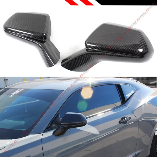 FOR 2016-2024 CHEVY CAMARO SS RS ZL1 CARBON FIBER ADD-ON SIDE VIEW MIRROR COVERS