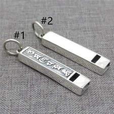 Pendentif sifflet en argent sterling Om mani padme hum pour collier bouddhisme