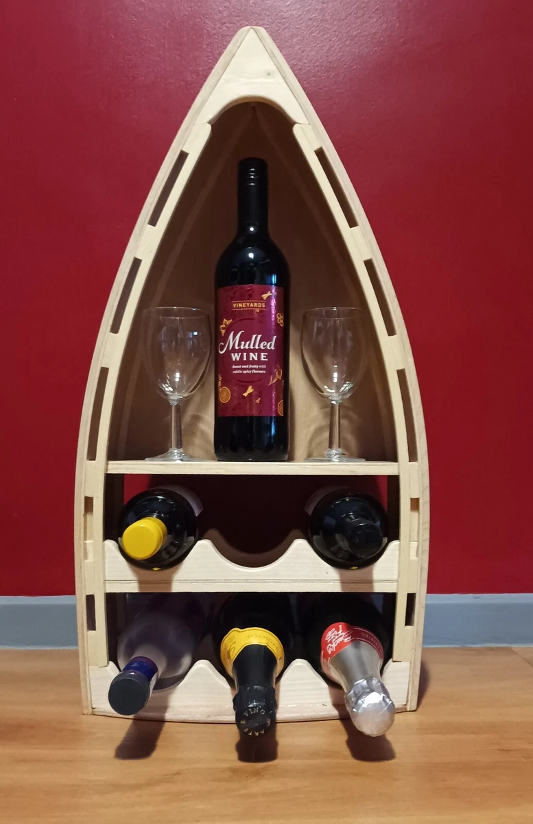 Nautical Boat Shaped Wine Rack 24inches high hand made