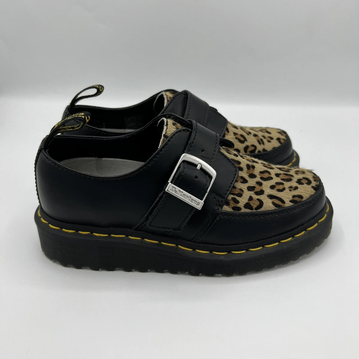 Mens Dr Martens Ramsey Monk Cheetah Print Leather Shoes womens sz