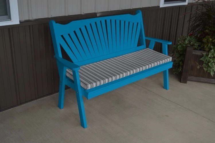 A&L Furniture Co. Amish-Made Pine Fanback Garden Benches - 3 Sizes & 18 Colors - Image 4 of 4