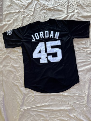 New!!! Chicago White Sox #45 Michael Jordan BLACK Baseball Jersey XL