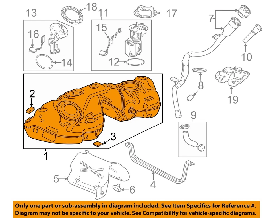 Used Fuel Tank fits: 2017 Chevrolet Camaro 3.6 Grade A - Imagem 3 de 4