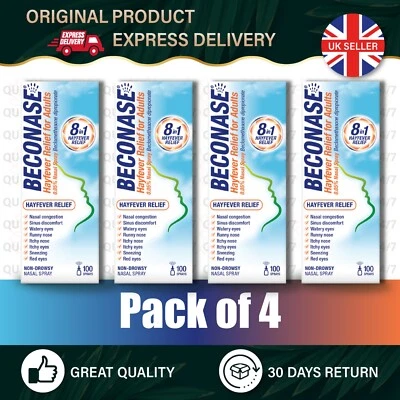 Beconase 8 in 1 Hayfever Relief Nasal Spray Effective Allergy Relief - 100 Spray