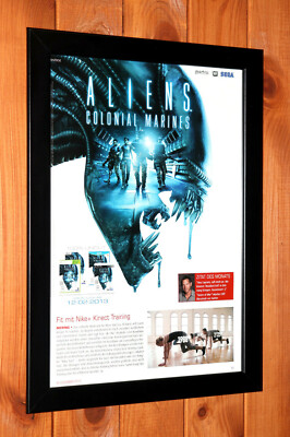 Aliens Colonial Marines Sega PS3 Xbox 360 Rare Small Poster / Ad Page Framed.