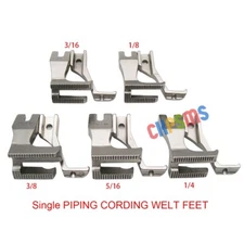WELTING WELT SINGLE PIPING FOOT FIT FOR JUKI DU-141 DU-1181 CONSEW 205RB+