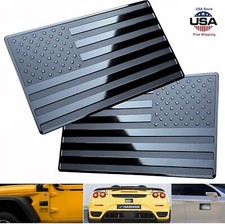 4 American Flag 3d Metal Emblem Decal Black Us Flag For Car Bumper Stickers Usa
