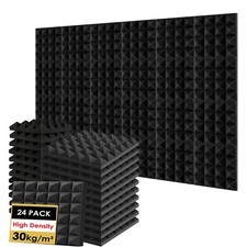 24X Acoustic Foam Panels Sound Noise Proof Absorb Wall Tiles Studio KTV 12 12 2