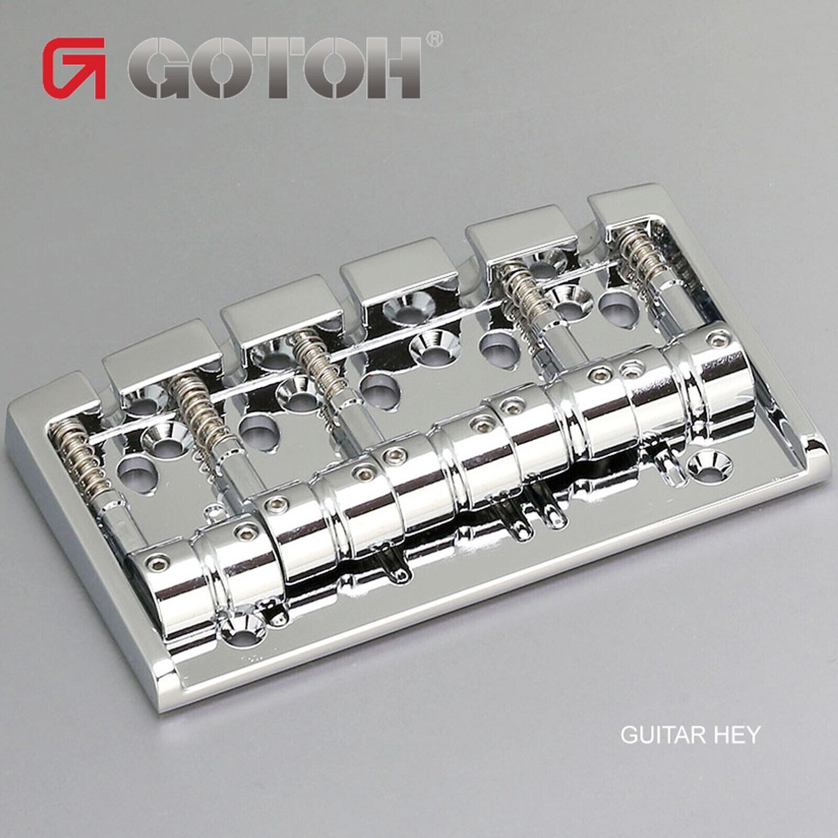 GOTOH 404SJ-5 Chrome ② NEW Gotoh 404SJ-5 5-String Bass Bridge MULTI TONAL Steel Saddles