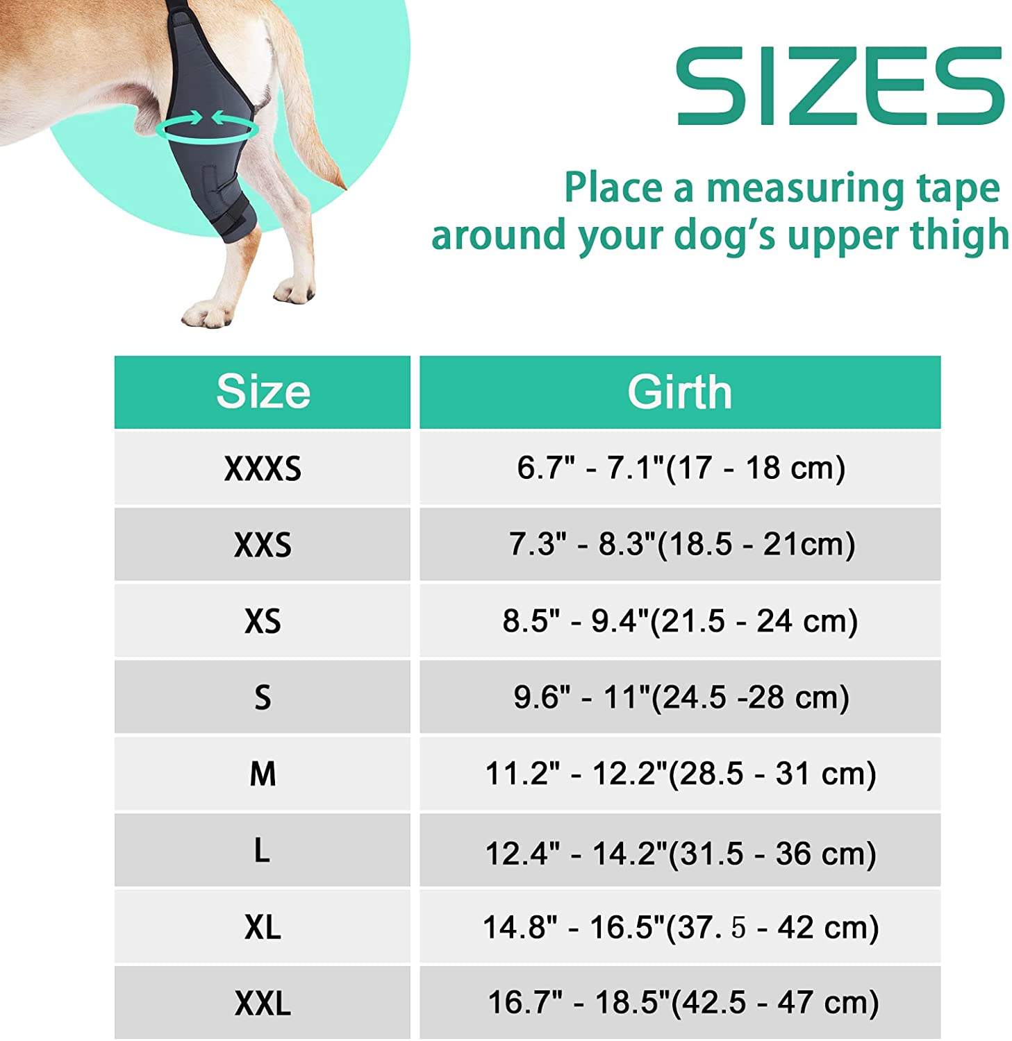 Dog Knee Brace, 8 Sizes Canine Dog Elbow Brace Knee Immobilizer Support