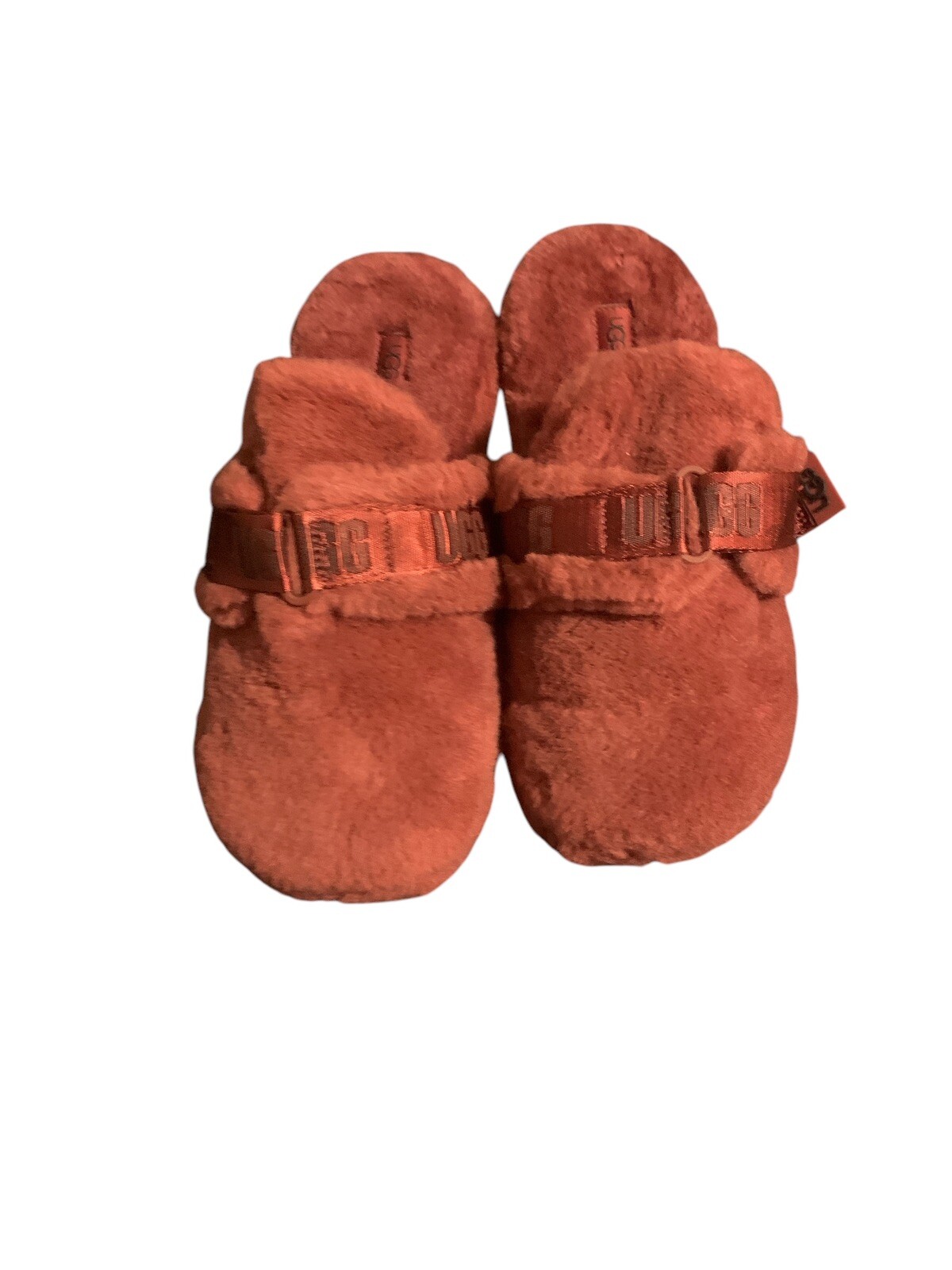 NEW UGG Fluff It Lamb Shearling Mens Size 10 Slippers Red Wine House Shoe Slide