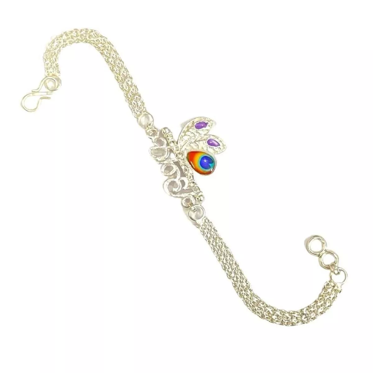 I jewels rakshabhandhan special designer pearl hanging lumba bracelet rakhi  for bhabhi/sister (r116q-l) - I Jewels - 4164209