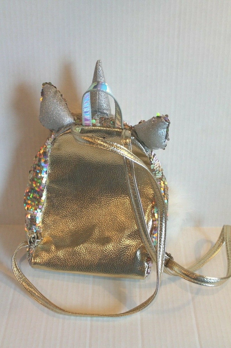 Justice Girl's Gold Sequin Unicorn Initial Letter 