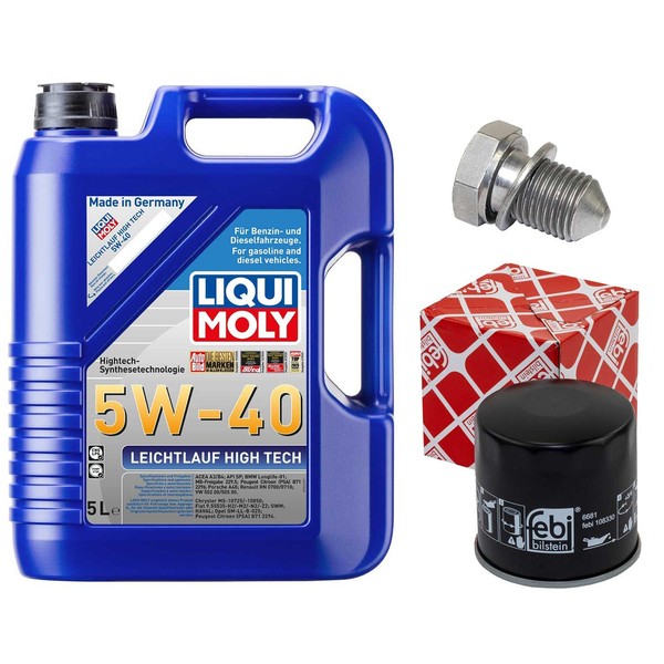 MotoröL Filter Set 5W-40 5 Liter + ÖLablassschraube FüR Audi A1 A3 1.0 1.4 Tfsi-image