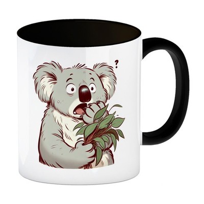 Koalabär Comic Kaffeebecher in schwarz