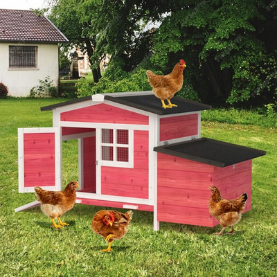 #ad Outdoor Chicken Coop for 2 Chickens Small Wooden Chicken House with Nesting Box $134.99