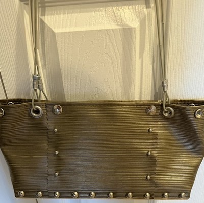 Hardware by Renee Handbag  Strong Sexy Smart  Brand New, Lines, Wood Base