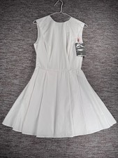 House of CB Luxury White Flared Cotton Dress Size S Elegant Classic
