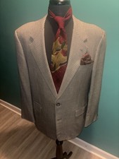 Hickey-Freeman Houndstooth Two-Button Sport Coat Blazer