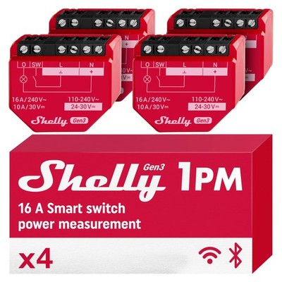 Smart Home Shelly Relais ``1PM Gen3 4er Pack`` max 16 NEW