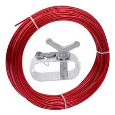 Pool Cover Winch and Cable Kit 100ft Wire Ratchets for Winter red