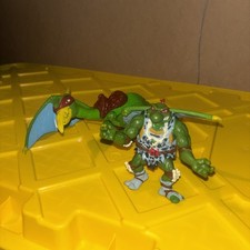 Vintage TMNT Cave Turtle Raph with Tubular Pterodactyl Playmates near complete