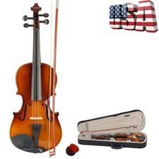 Christmas Gift Acoustic Violin 1/4 1/2 3/4 4/4 with Case and Bow Rosin Natural
